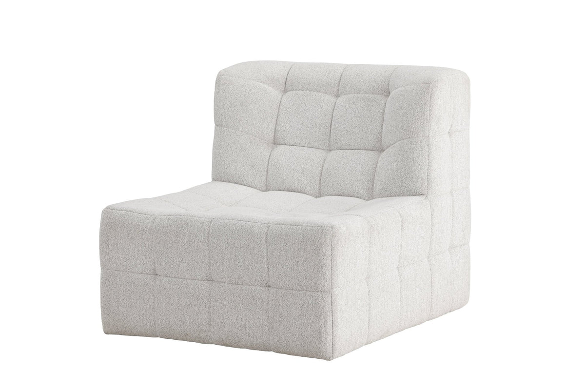 Malou fåtölj beige tyg med metallstomme
