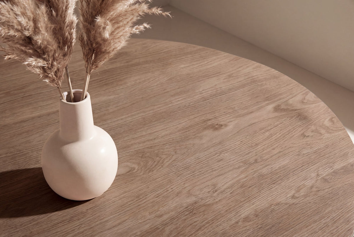 Lanzo/Night rund matgrupp Ø150 cm natur/mockabrun/beige, linne