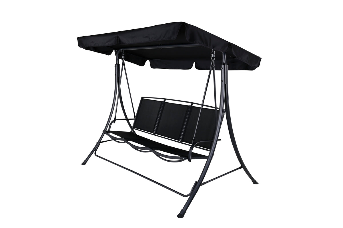 Madras hammock 3-sits svart stål och textilenväv