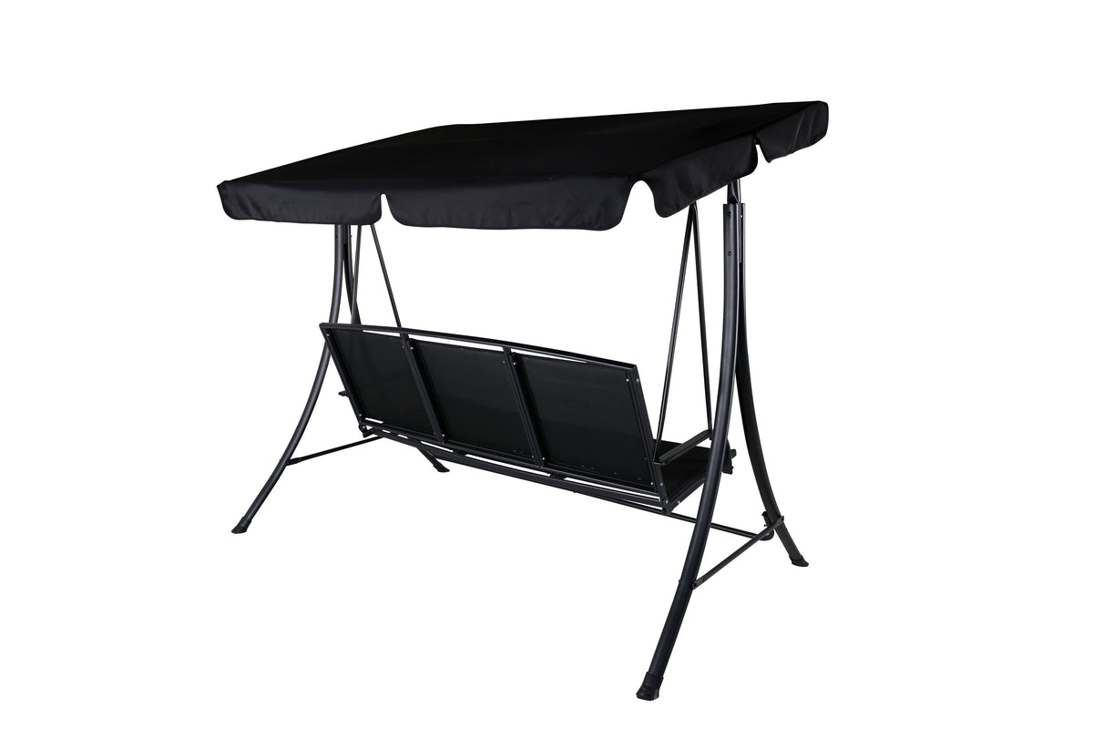Madras hammock 3-sits svart stål och textilenväv