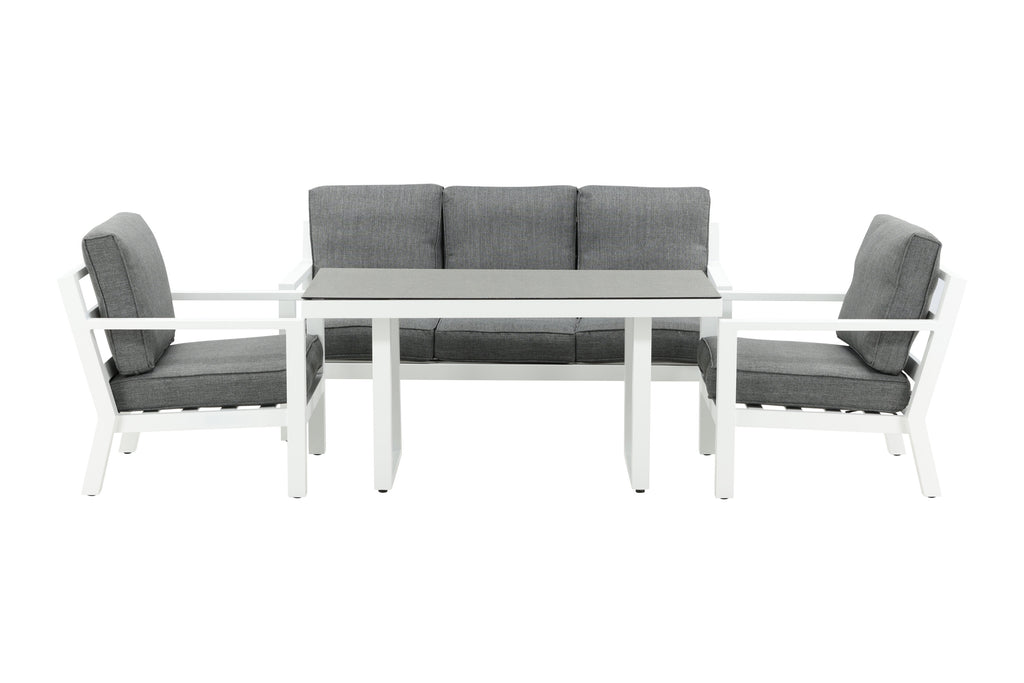 Barcelona soffgrupp vit aluminium