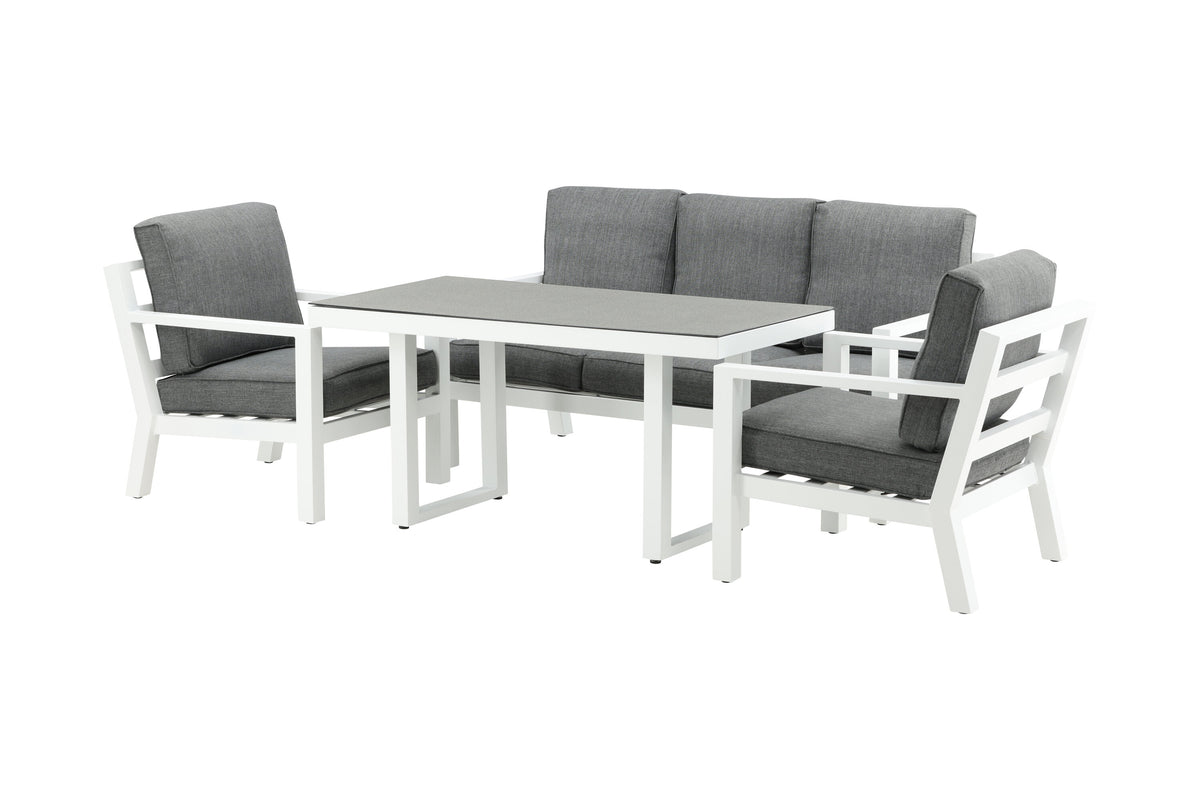 Barcelona soffgrupp vit aluminium