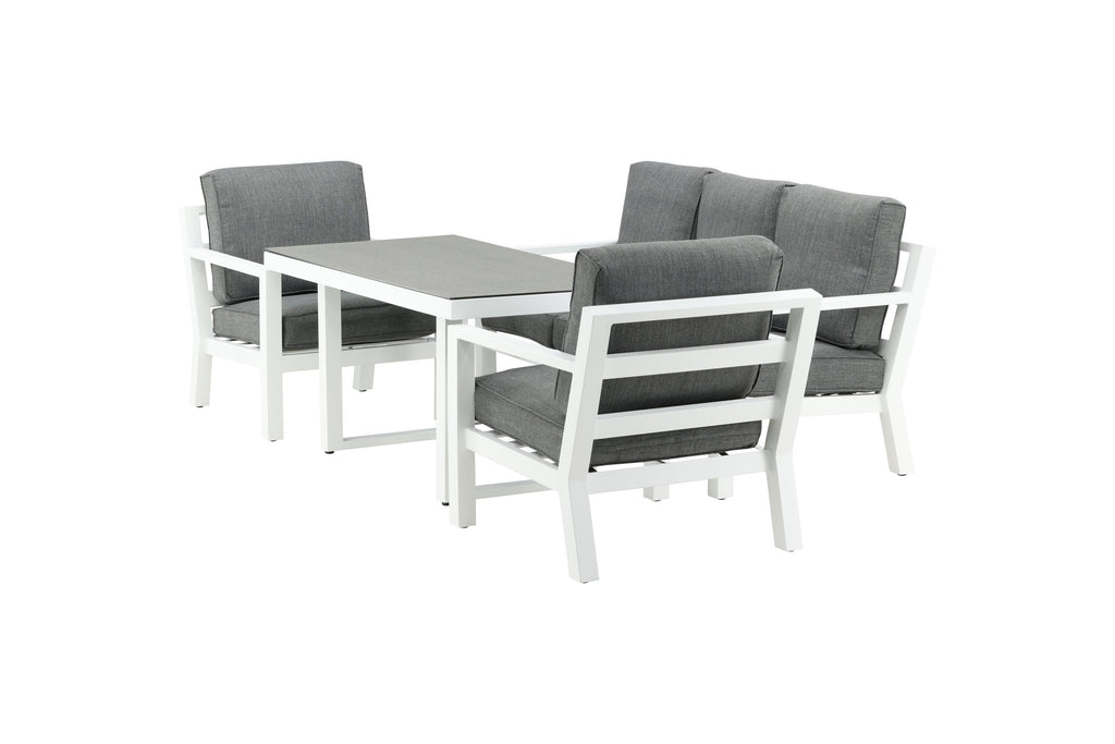 Barcelona soffgrupp vit aluminium