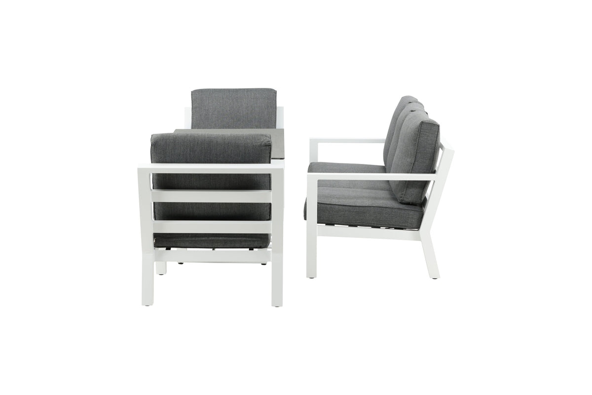 Barcelona soffgrupp vit aluminium