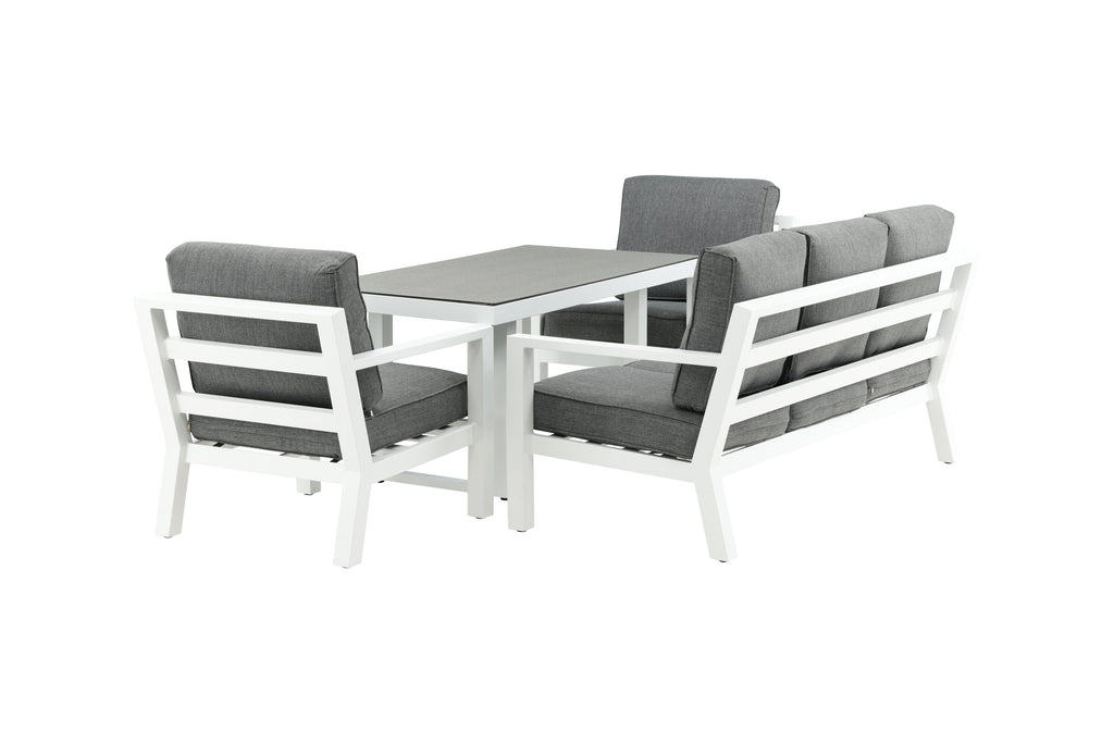 Barcelona soffgrupp vit aluminium