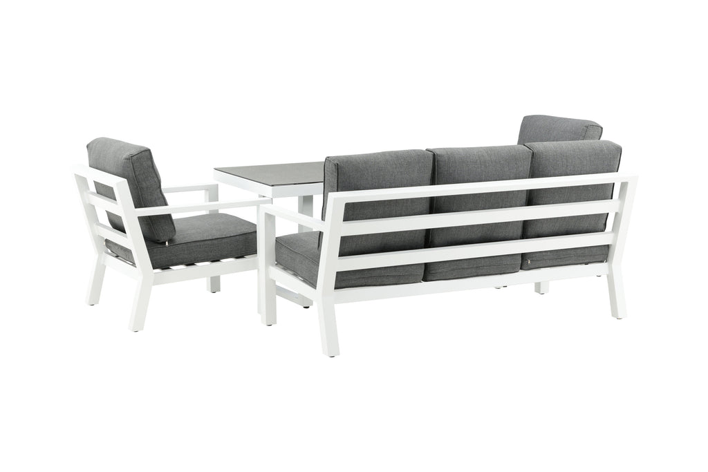 Barcelona soffgrupp vit aluminium