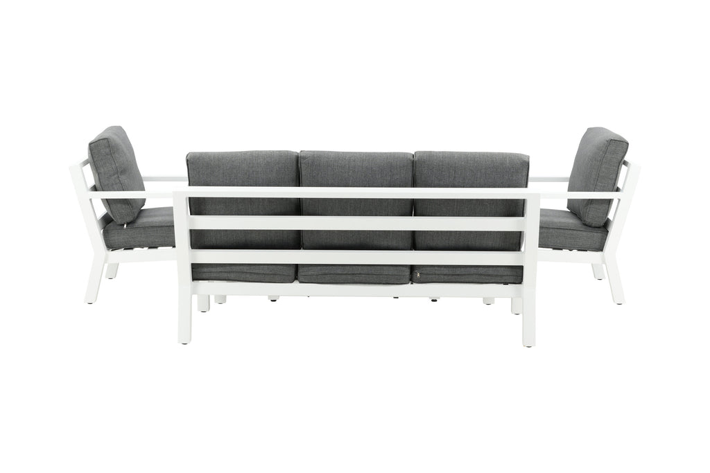 Barcelona soffgrupp vit aluminium