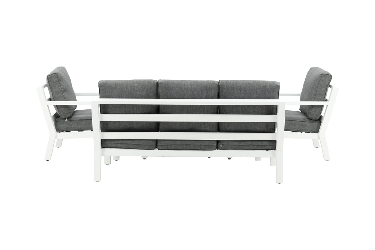 Barcelona soffgrupp vit aluminium