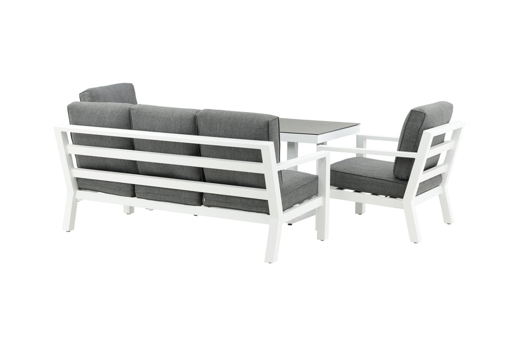 Barcelona soffgrupp vit aluminium