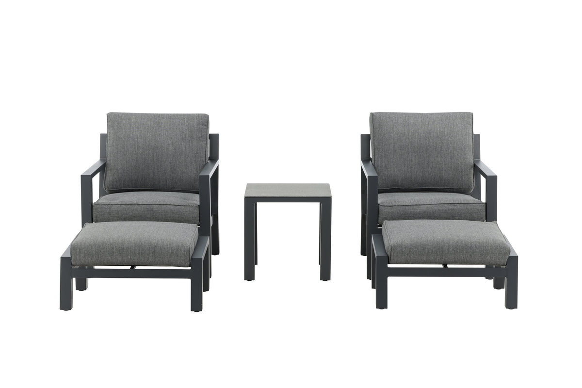 Barcelona sittgrupp svart aluminium