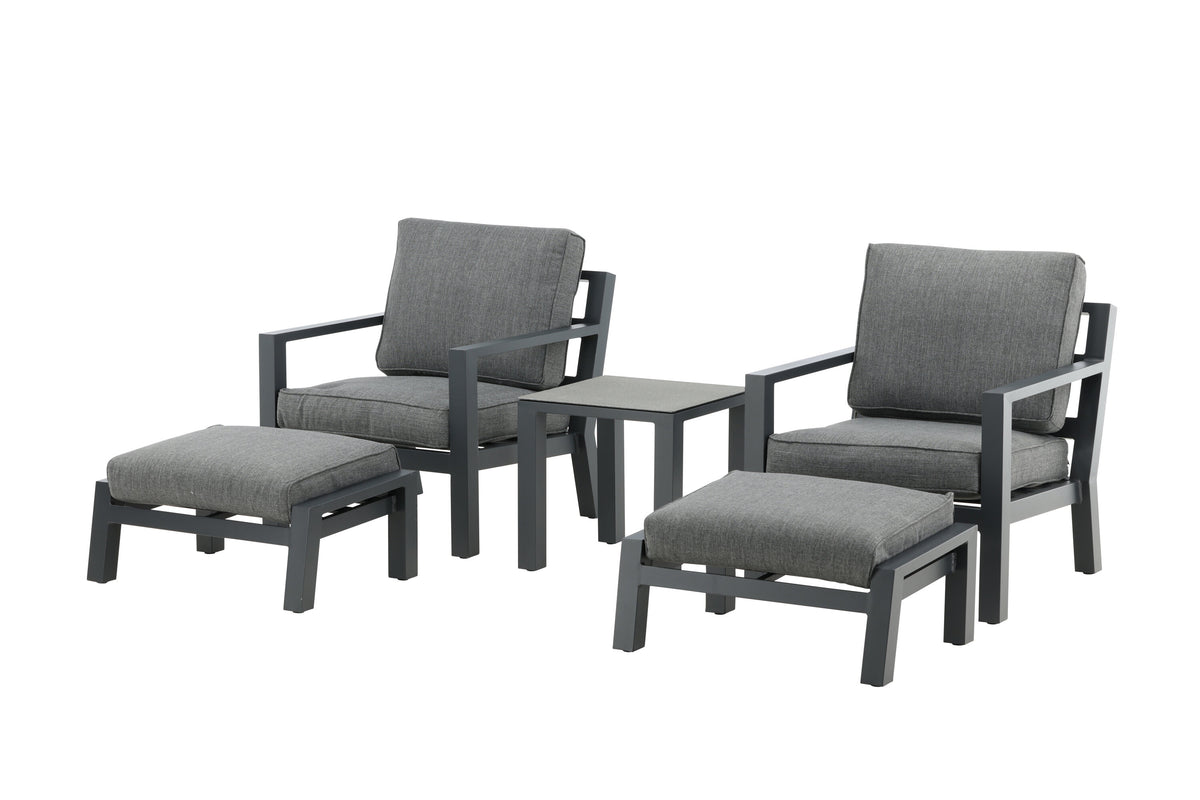 Barcelona sittgrupp svart aluminium
