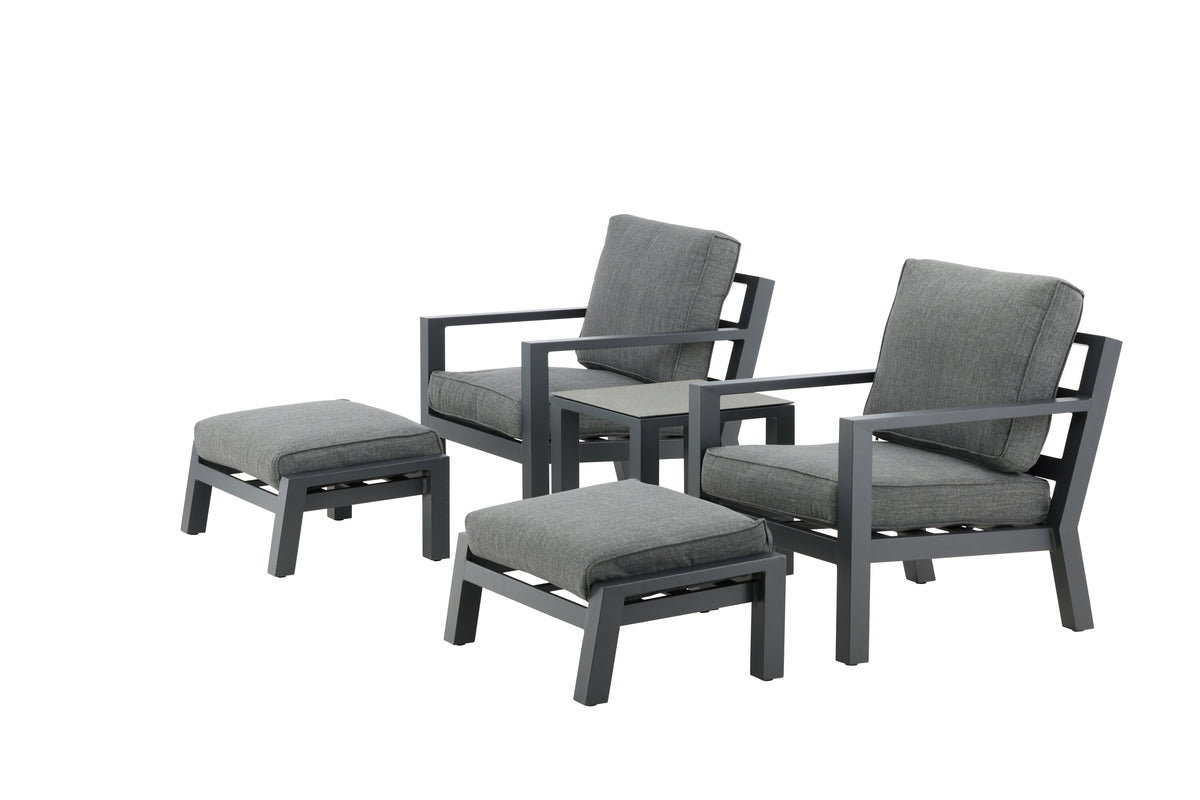Barcelona sittgrupp svart aluminium