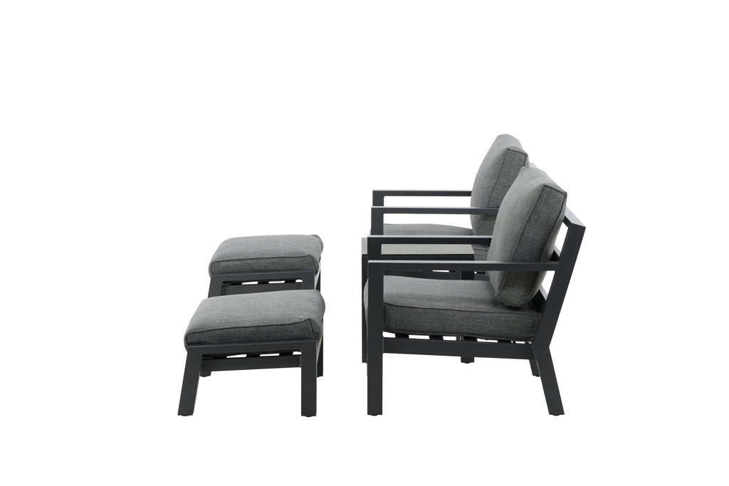 Barcelona sittgrupp svart aluminium