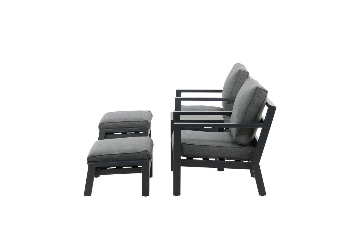 Barcelona sittgrupp svart aluminium