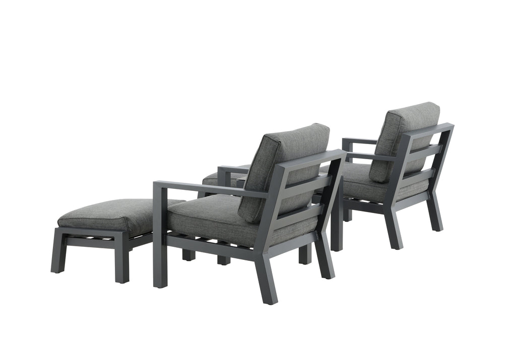 Barcelona sittgrupp svart aluminium