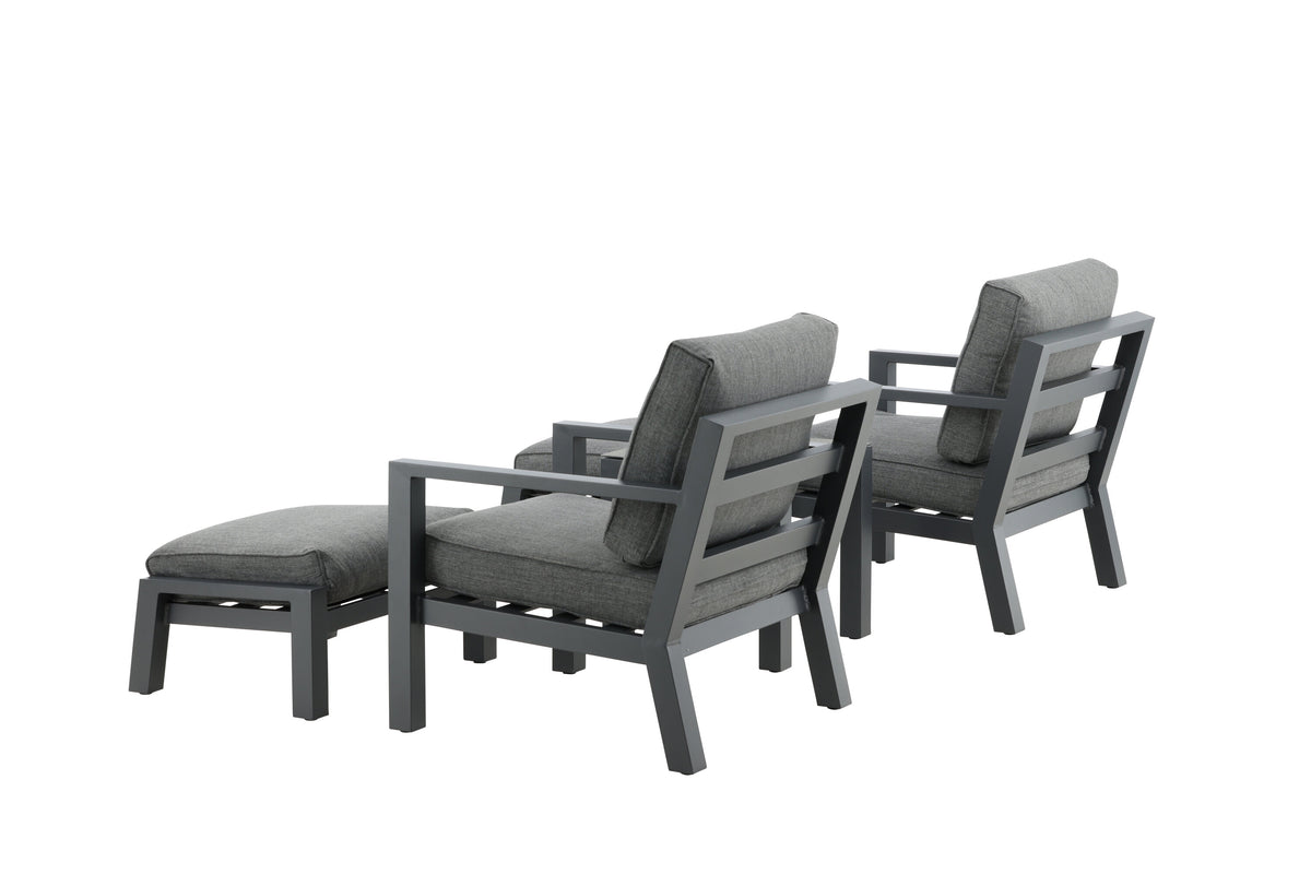 Barcelona sittgrupp svart aluminium