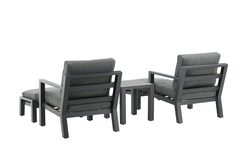 Barcelona sittgrupp svart aluminium