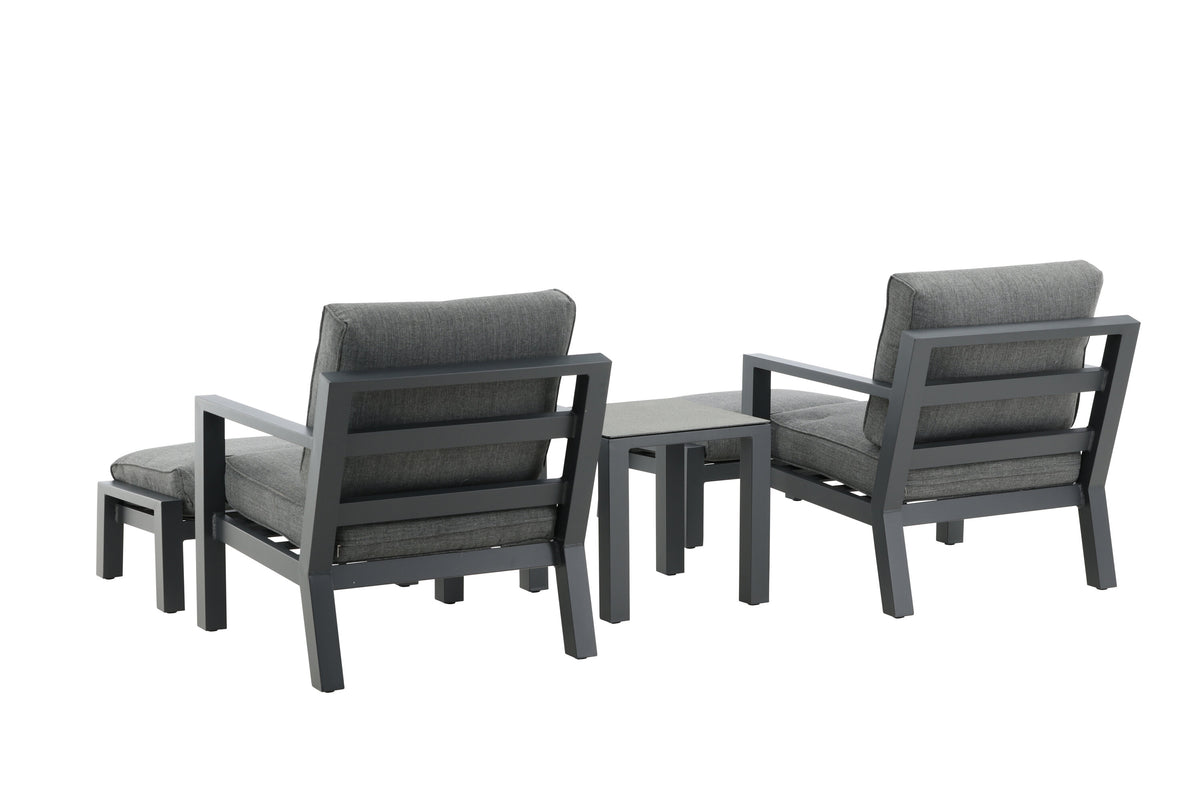 Barcelona sittgrupp svart aluminium