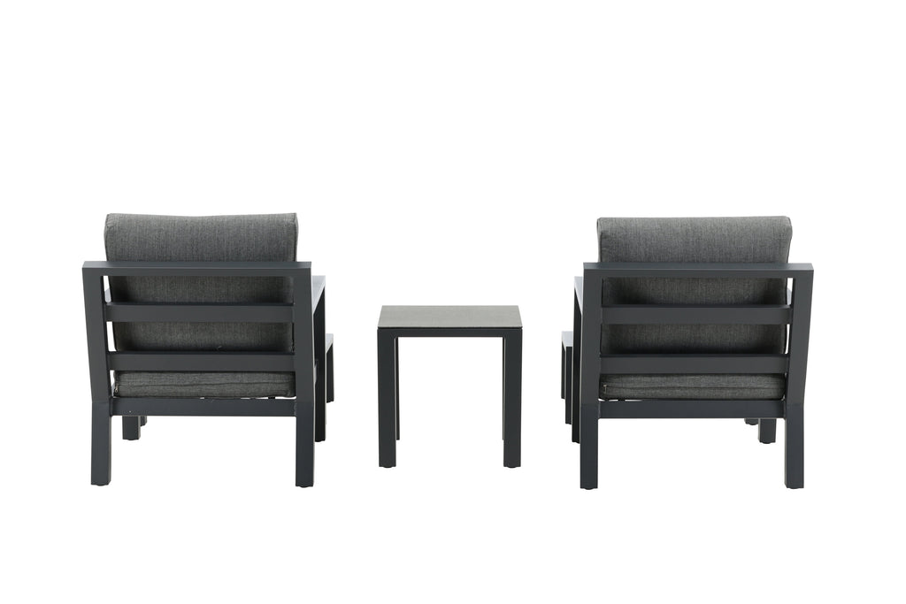 Barcelona sittgrupp svart aluminium
