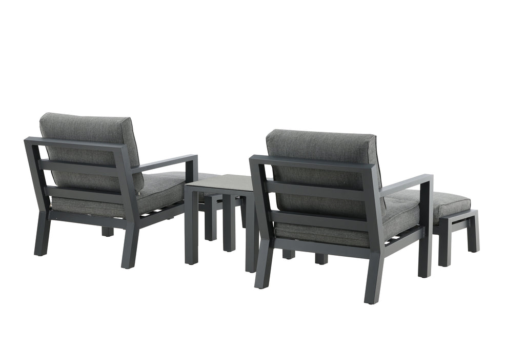 Barcelona sittgrupp svart aluminium