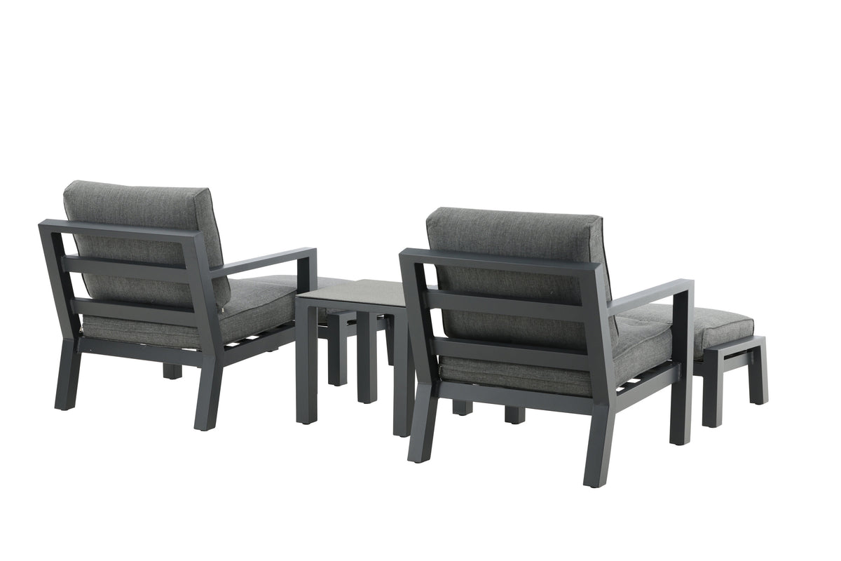 Barcelona sittgrupp svart aluminium