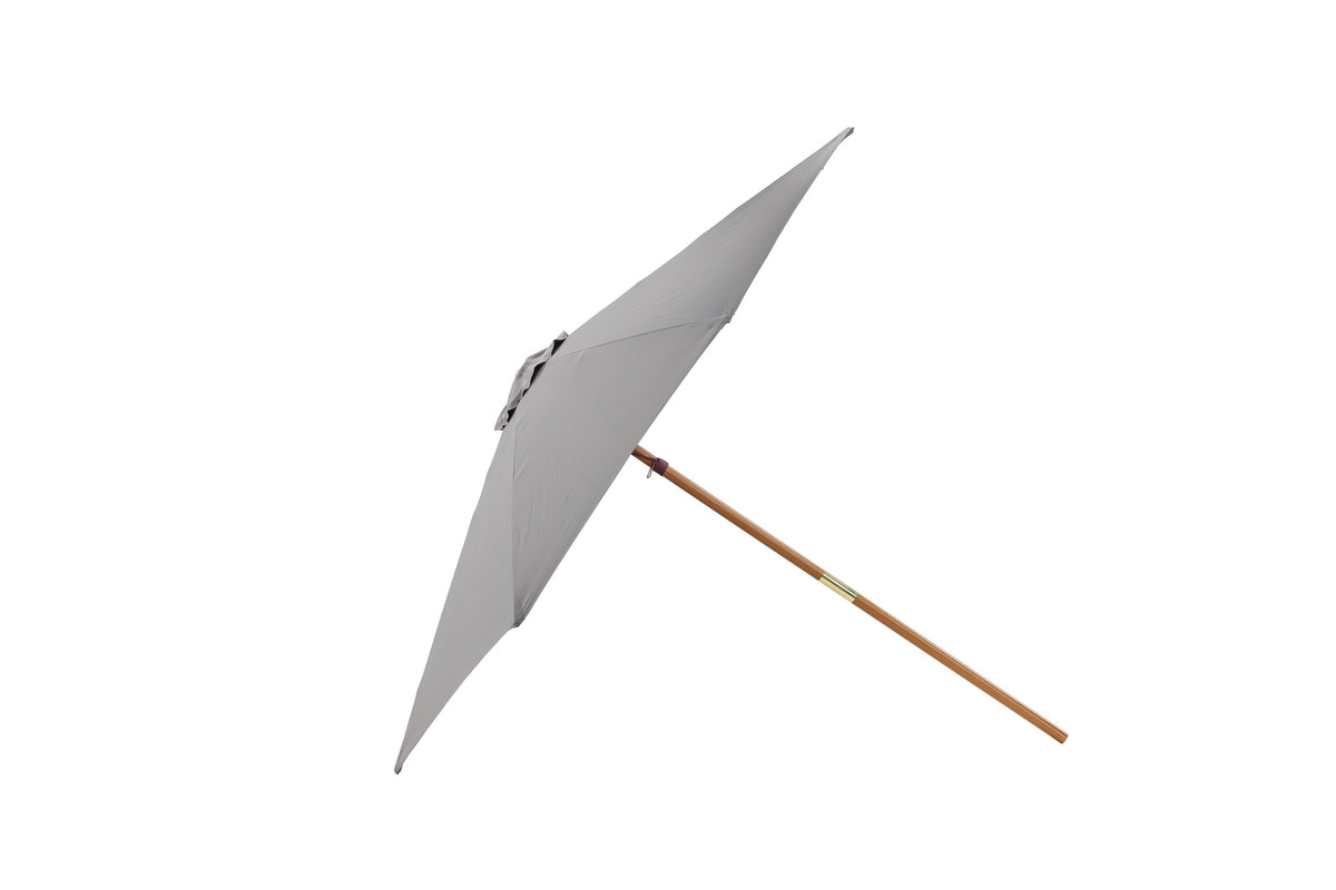 Ixos parasoll Ø300 cm trä/grått tyg