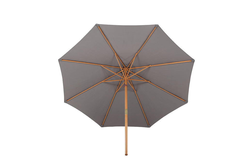 Ixos parasoll Ø300 cm trä/grått tyg