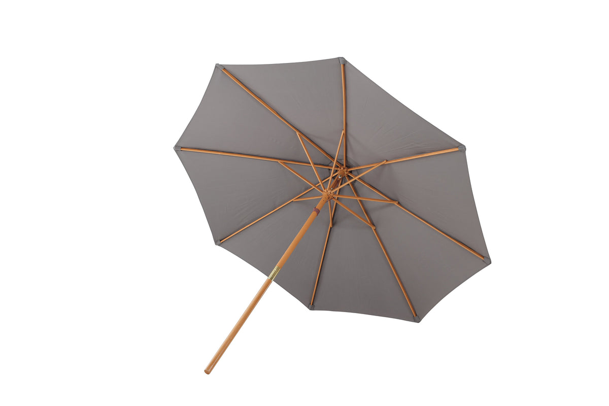 Ixos parasoll Ø300 cm trä/grått tyg