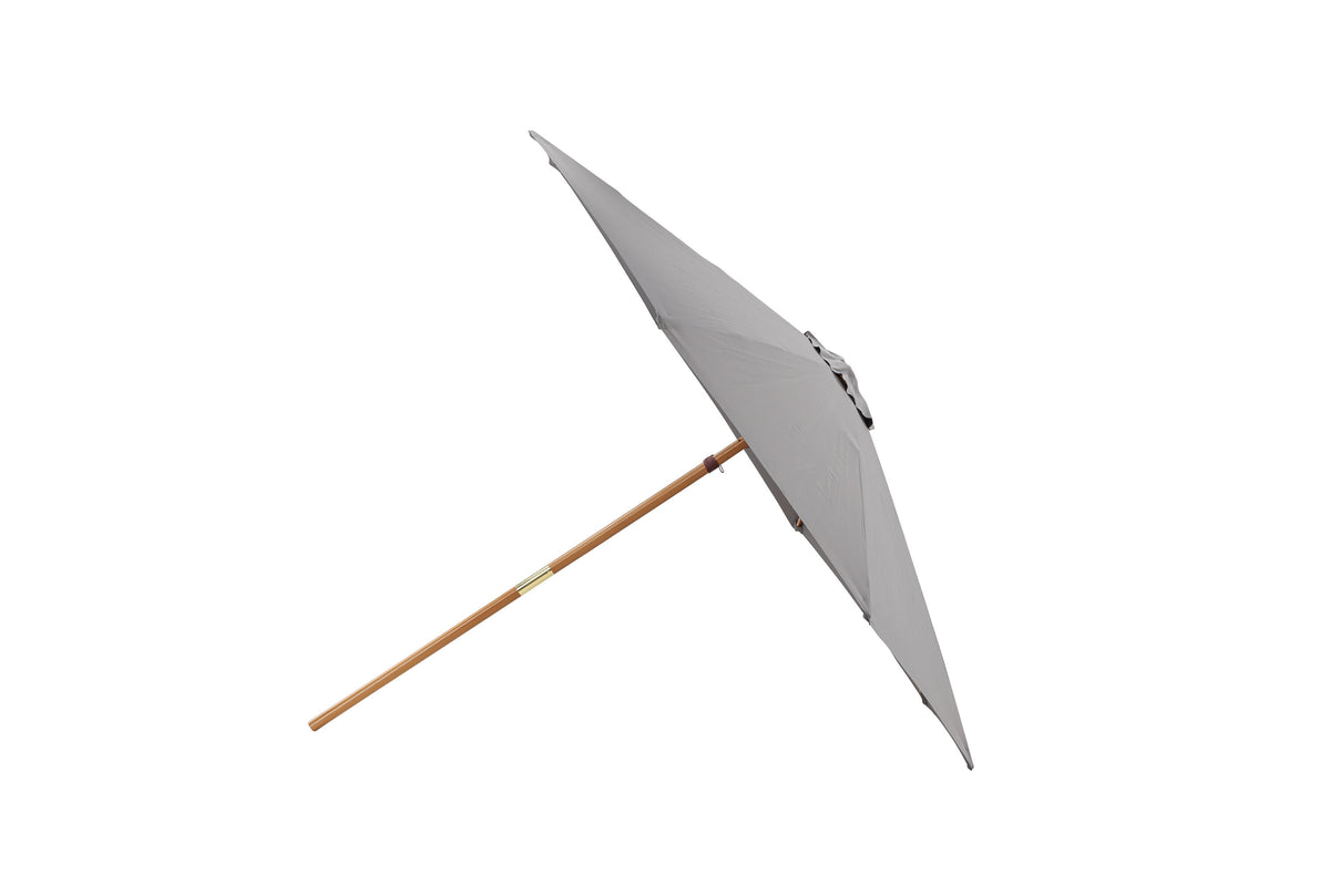 Ixos parasoll Ø300 cm trä/grått tyg