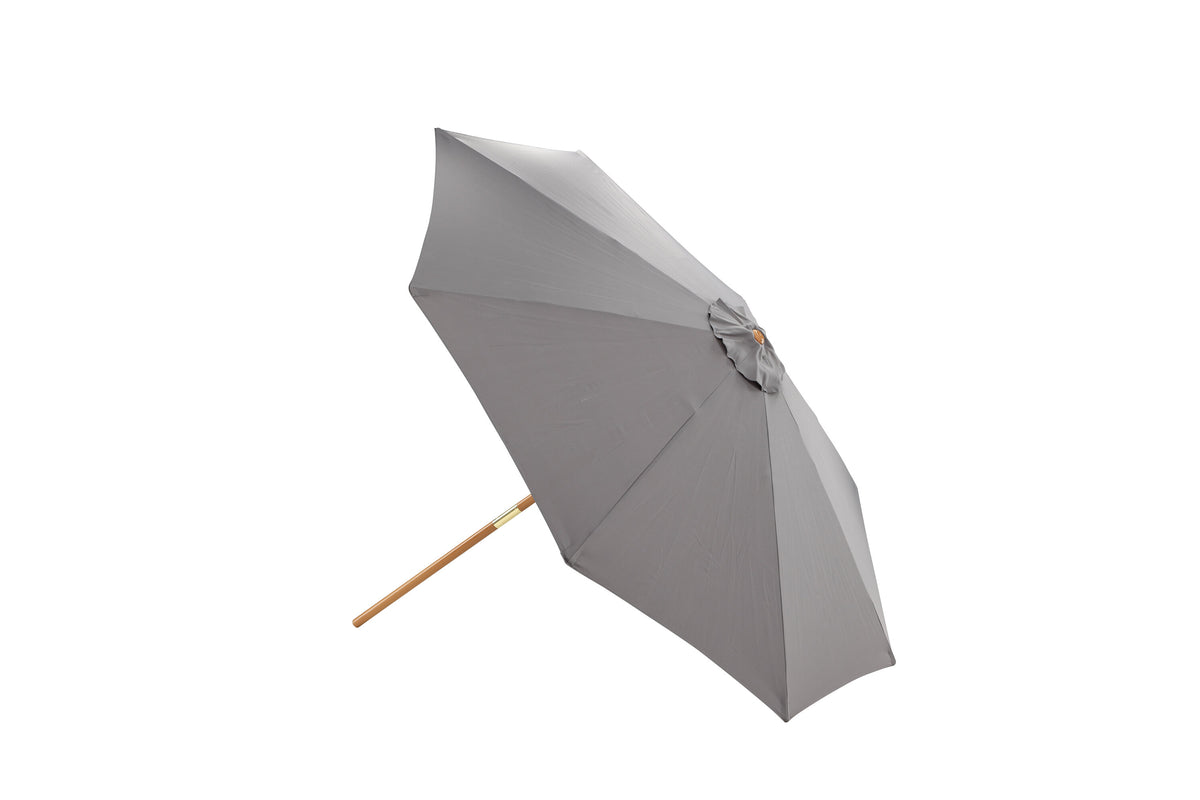 Ixos parasoll Ø300 cm trä/grått tyg