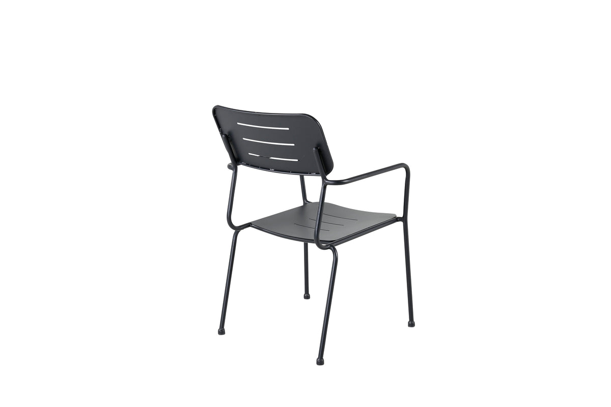 Nicke matstol med armstöd 2-pack svart stål