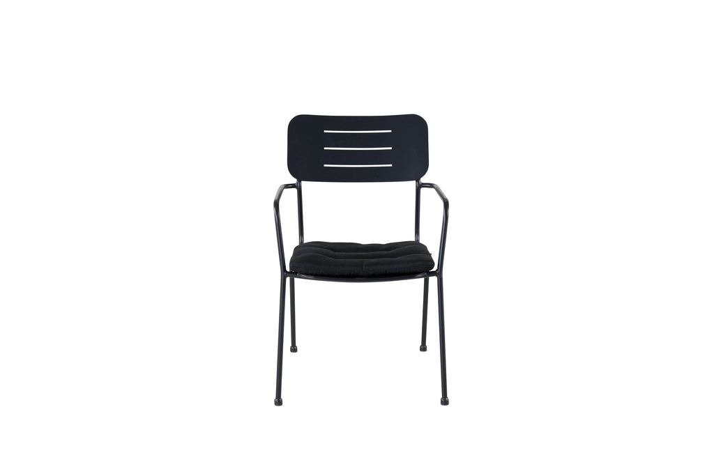 Nicke matstol med armstöd 2-pack svart stål