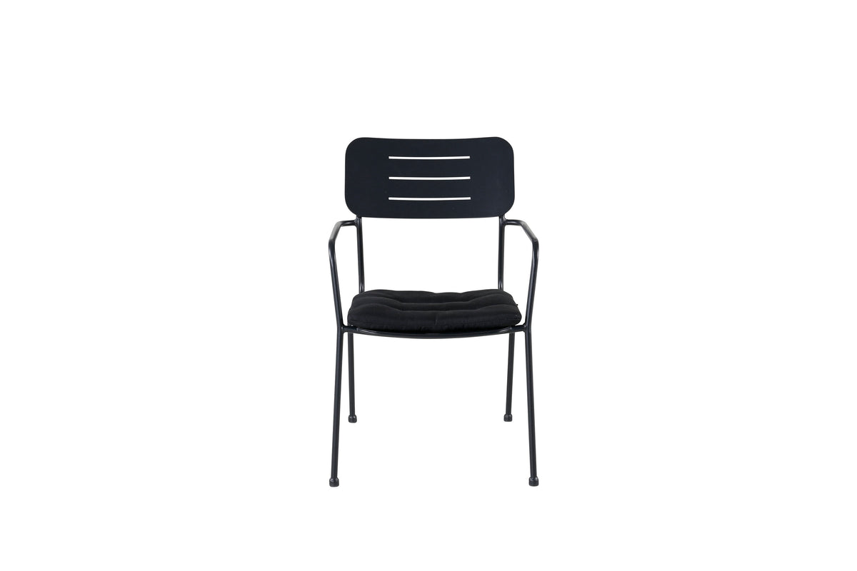 Nicke matstol med armstöd 2-pack svart stål