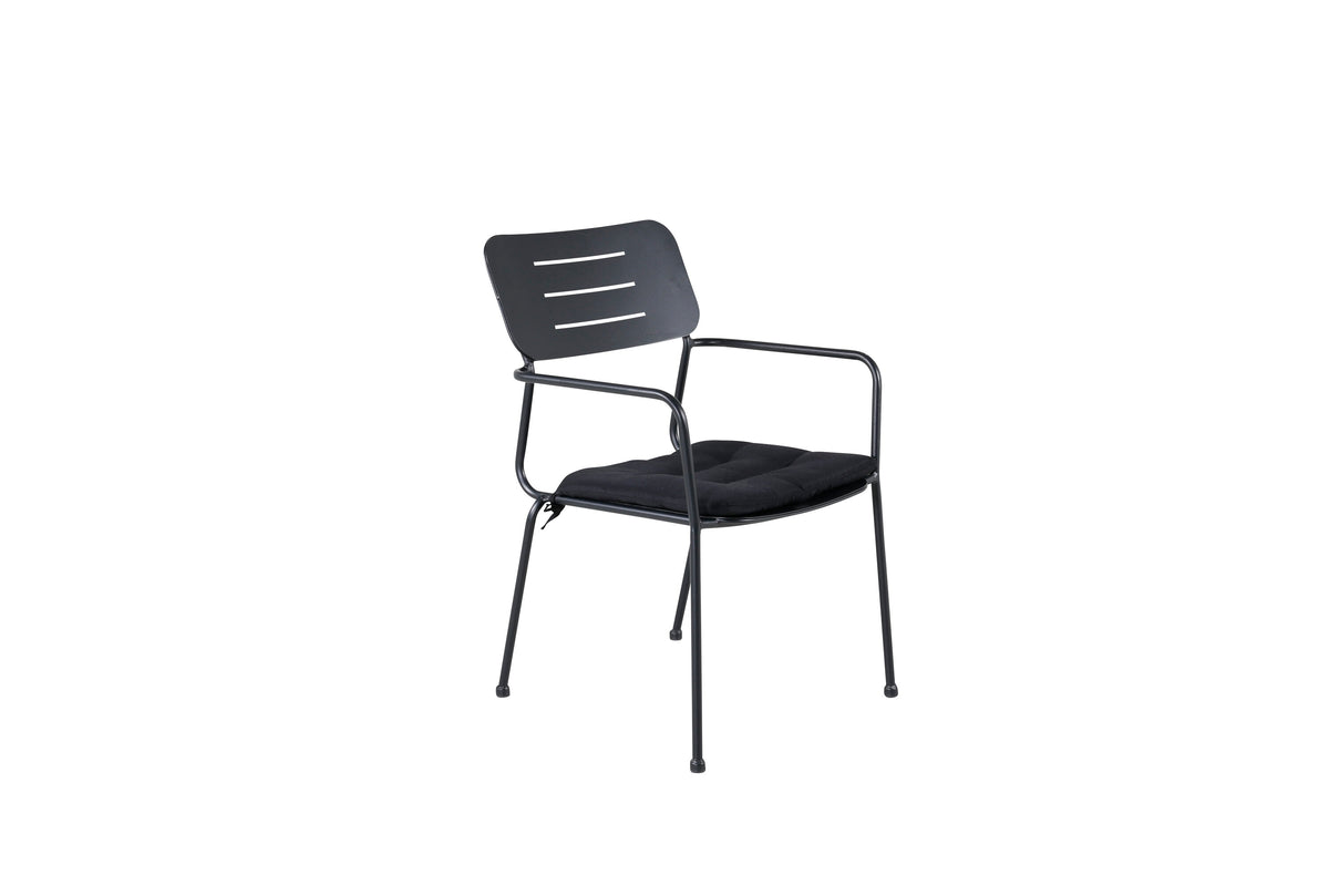 Nicke matstol med armstöd 2-pack svart stål