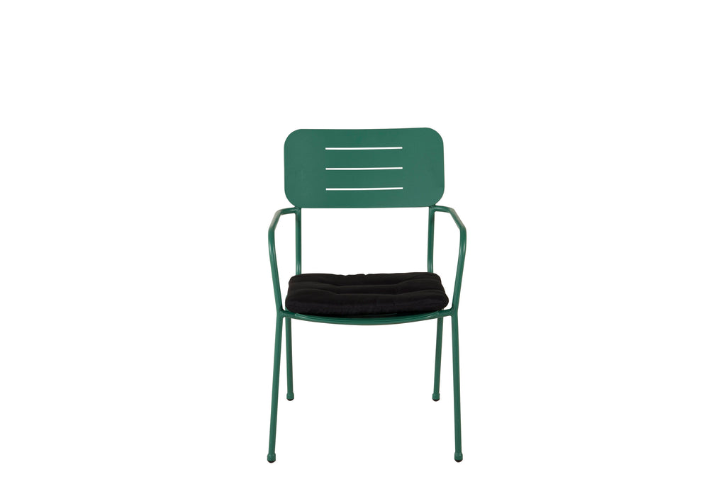 Nicke matstol med armstöd 2-pack grön stål
