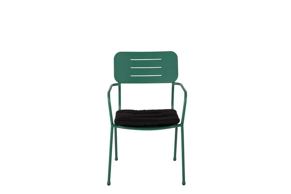 Nicke matstol med armstöd 2-pack grön stål