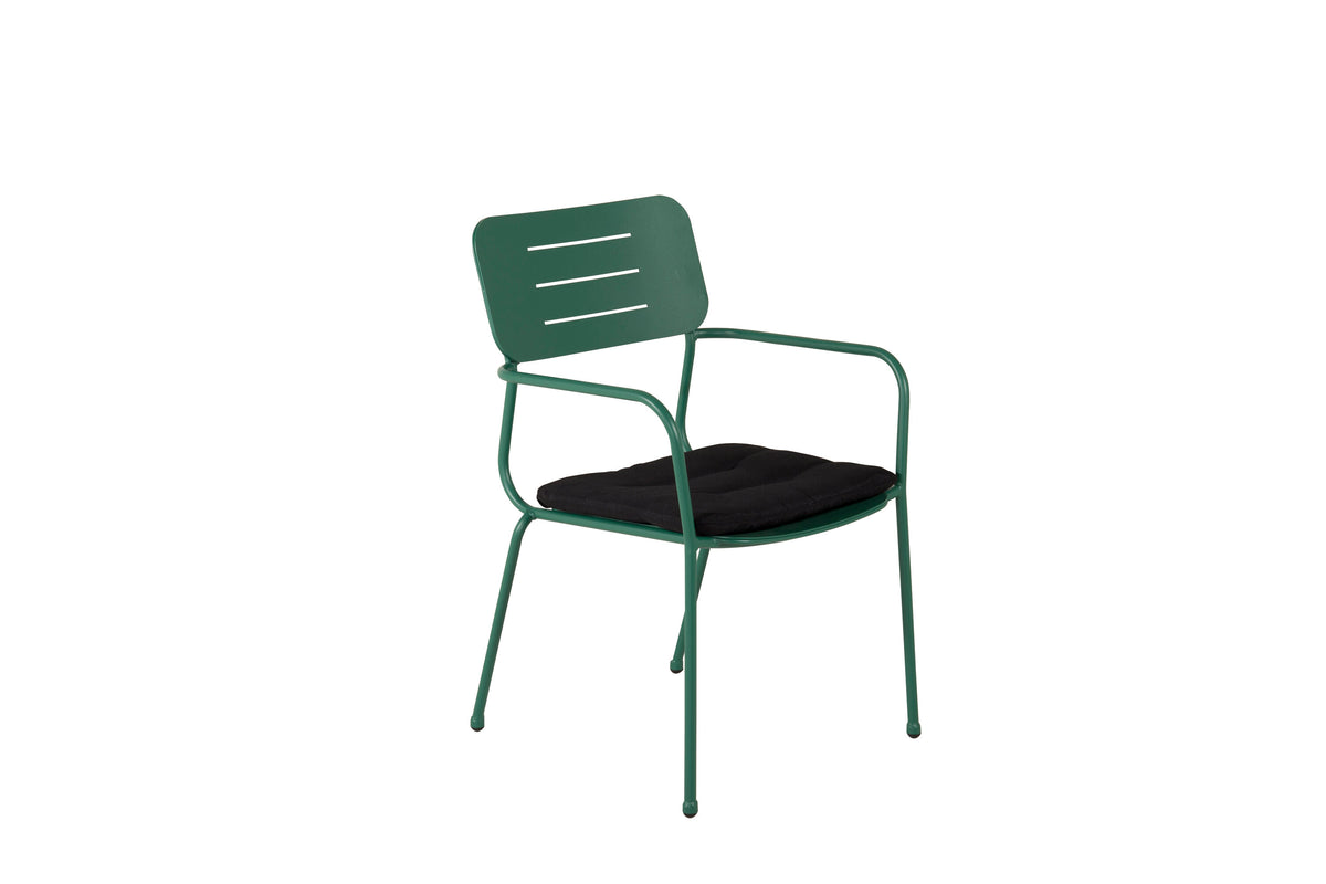 Nicke matstol med armstöd 2-pack grön stål