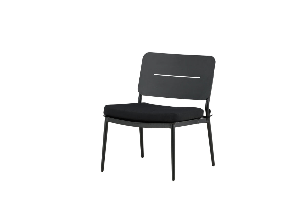 Lina vilfåtölj 2-pack svart med svart dyna
