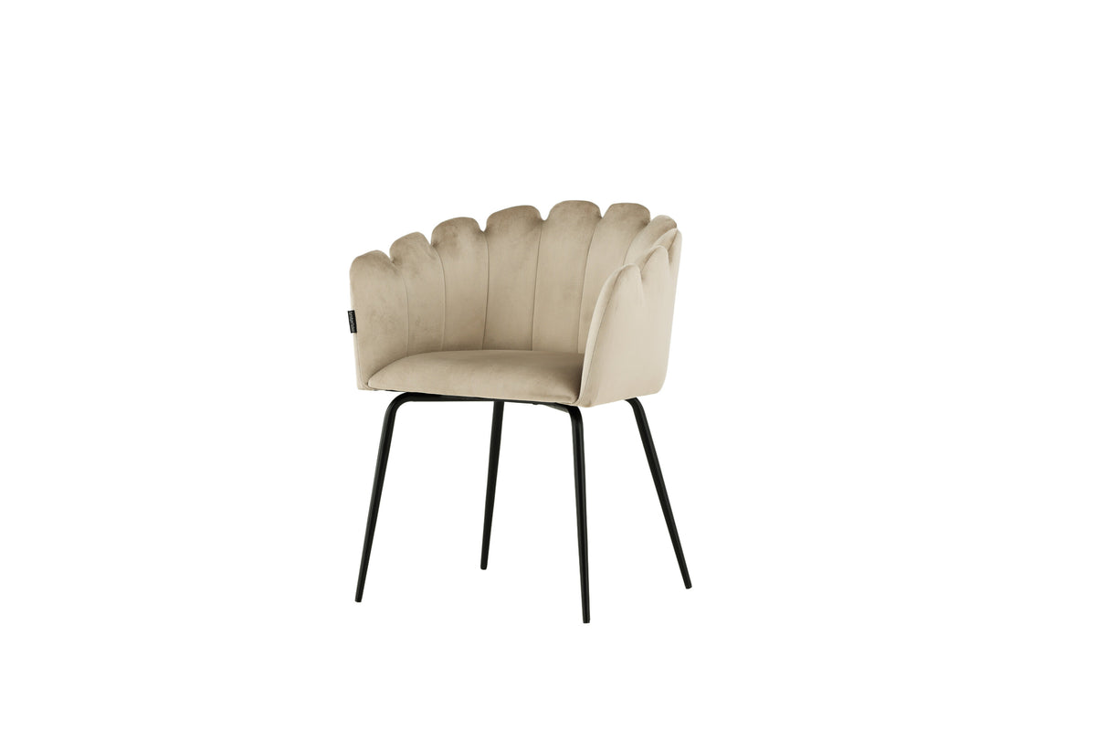 Limhamn matstol svart/beige sammet