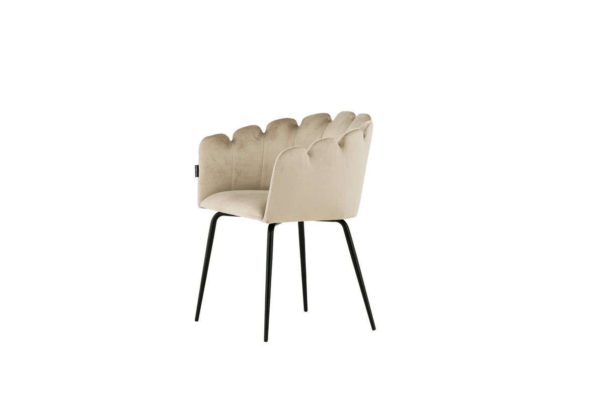 Limhamn matstol svart/beige sammet
