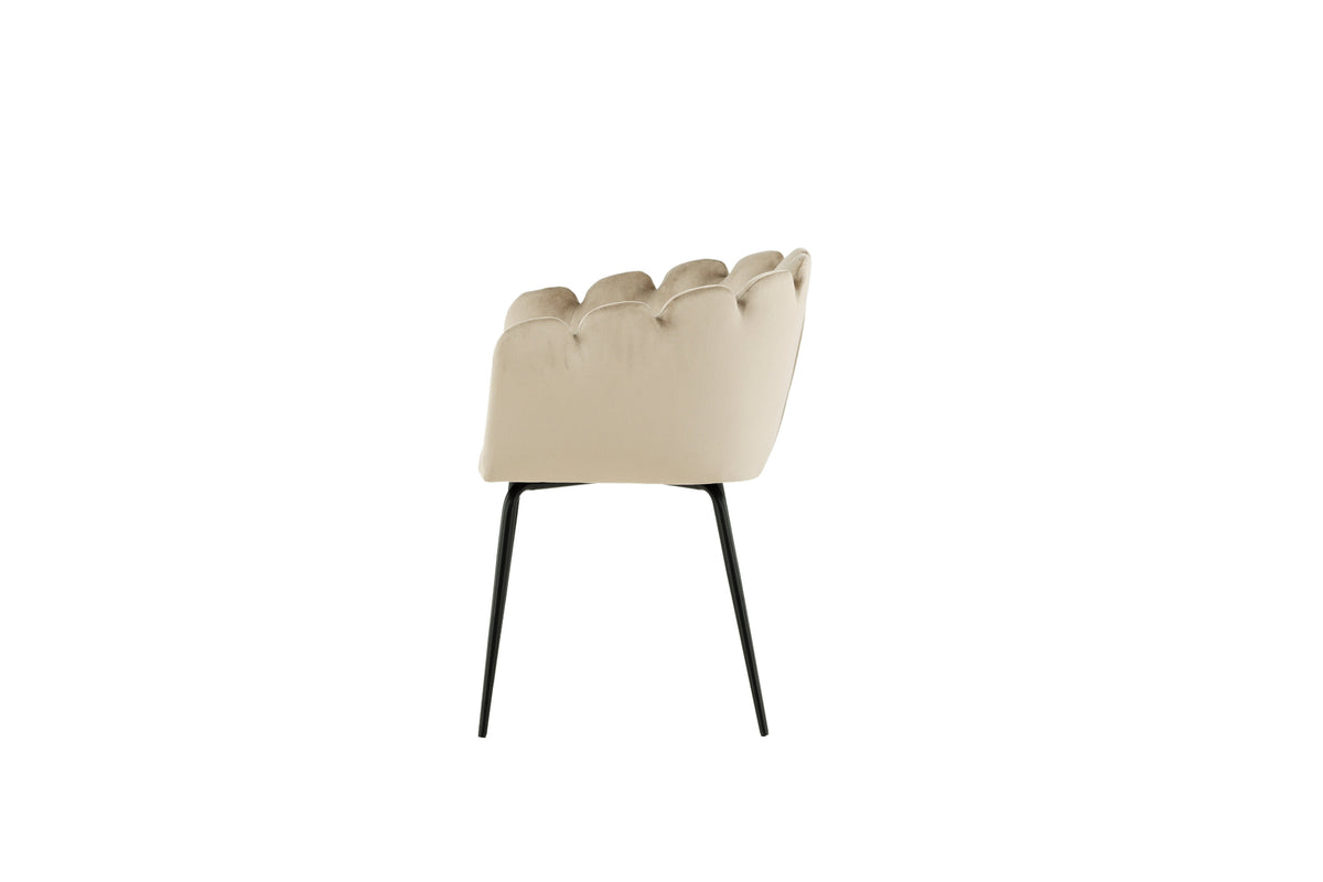 Limhamn matstol svart/beige sammet
