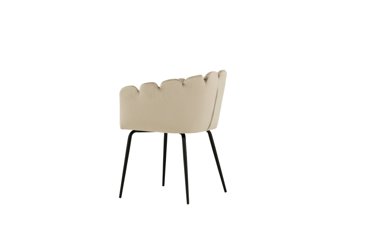 Limhamn matstol svart/beige sammet