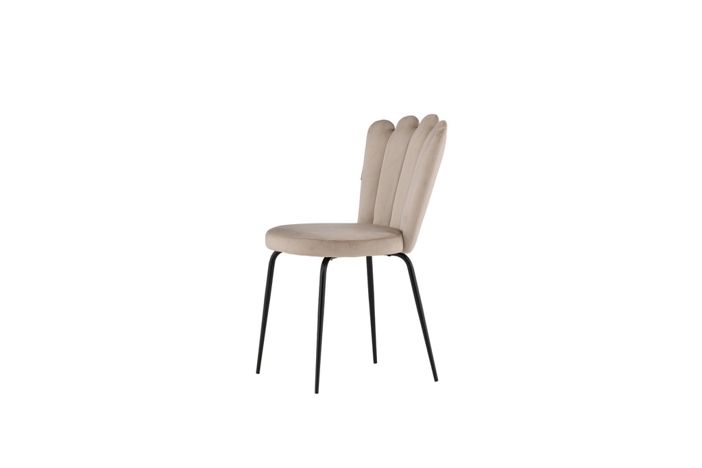 Limhamn Light matstol 2-pack svart och beige sammet