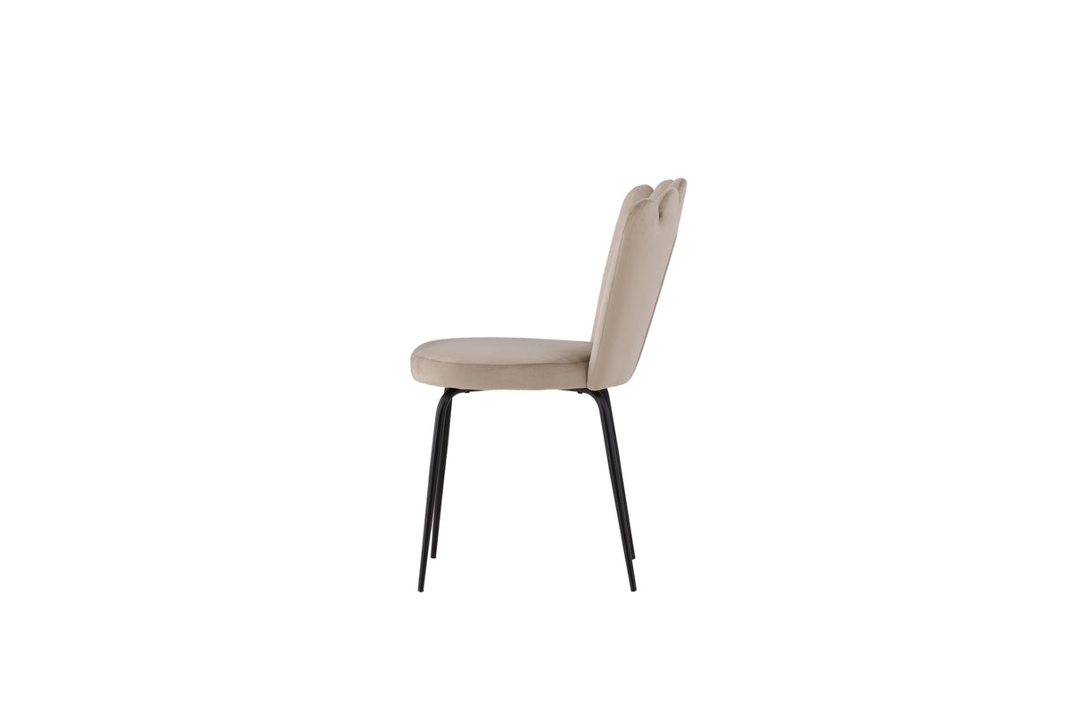 Limhamn Light matstol 2-pack svart och beige sammet