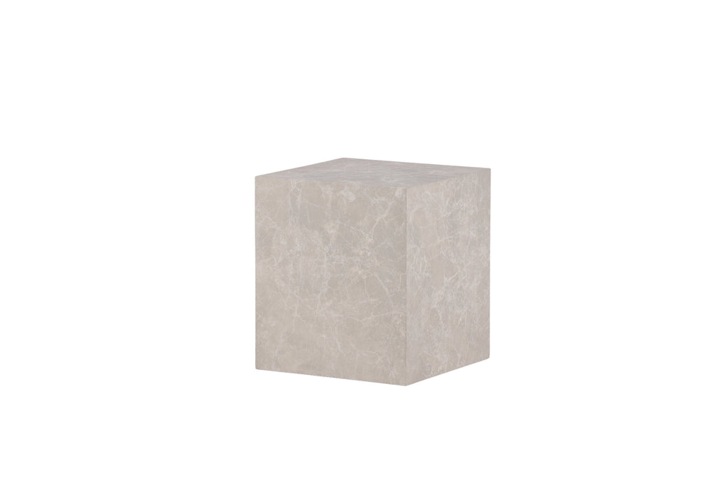 York högt soffbord beige MDF med marmorutseende