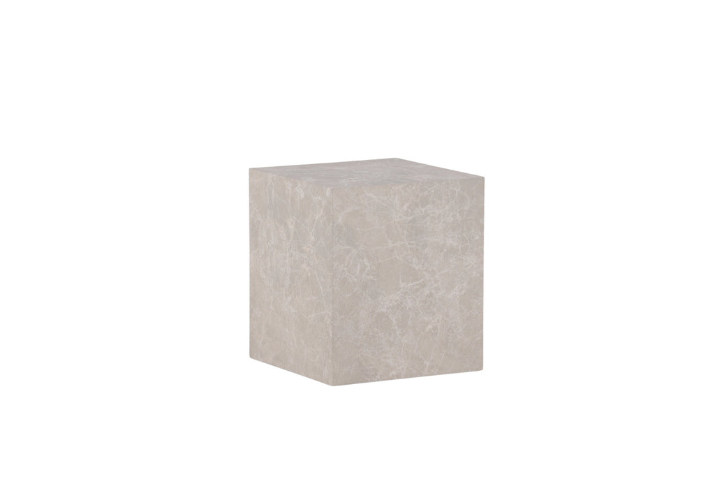 York högt soffbord beige MDF med marmorutseende