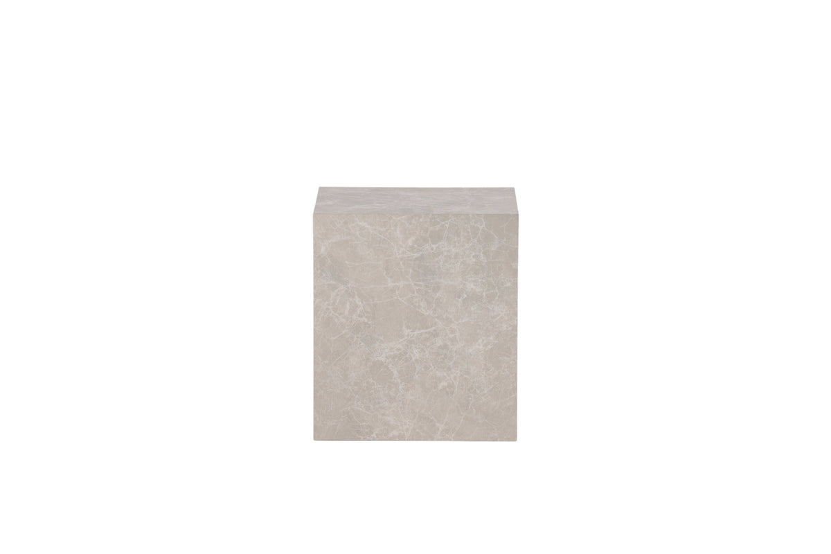 York högt soffbord beige MDF med marmorutseende