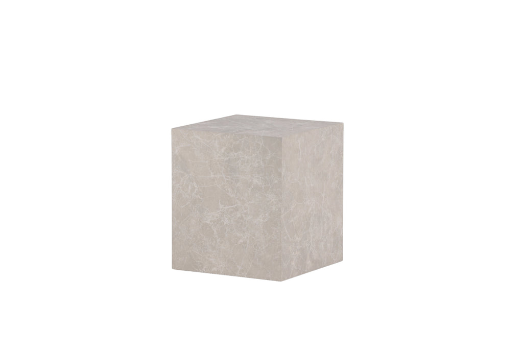 York högt soffbord beige MDF med marmorutseende