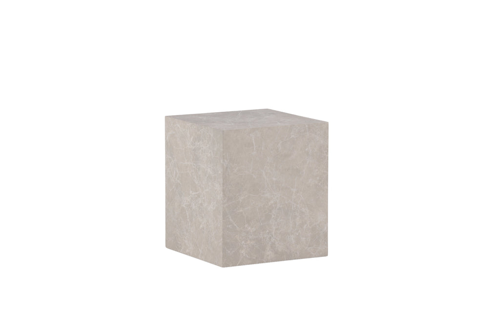 York högt soffbord beige MDF med marmorutseende