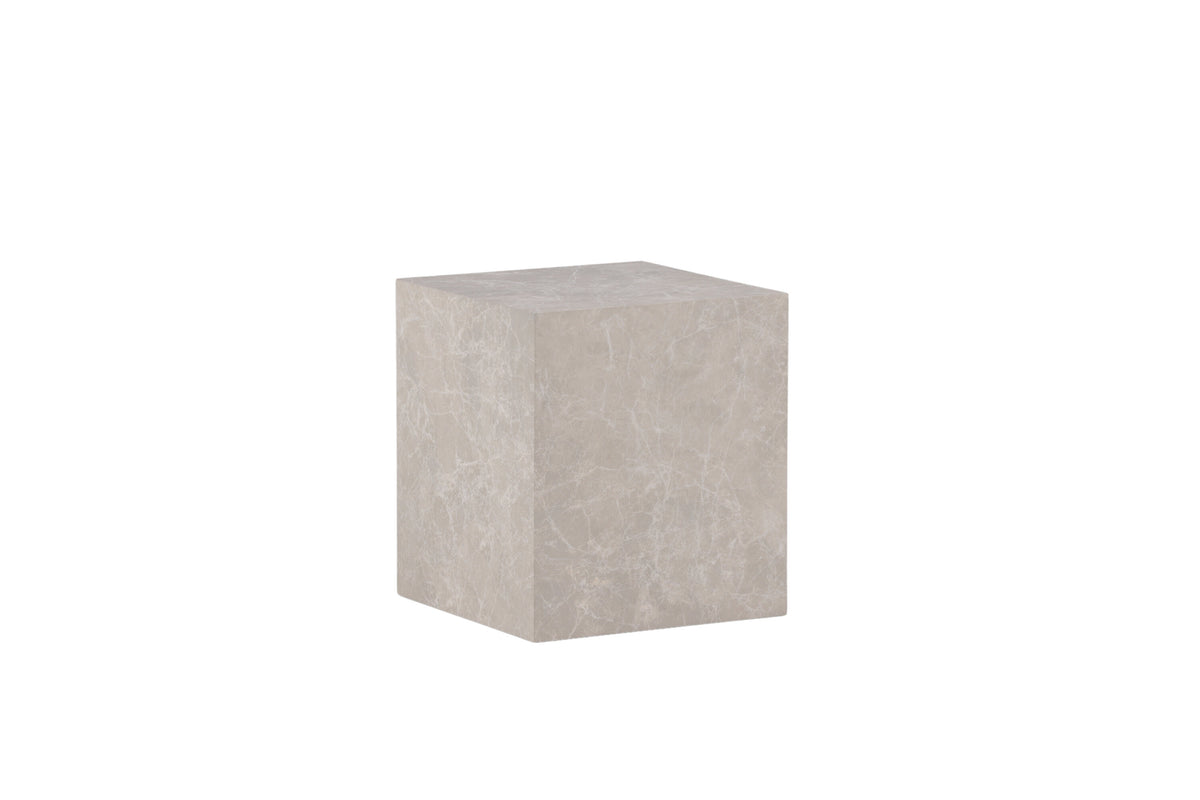 York högt soffbord beige MDF med marmorutseende